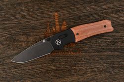 Нож складной QSP Vault, клинок 83мм, сталь Sandvik 14C28N, рукоять микарта/алюминий-BT