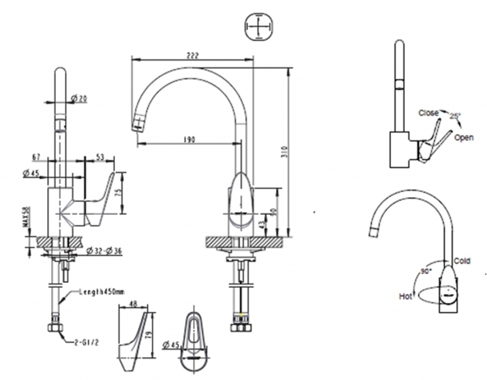 Смеситель для кухни Bravat Drop-D