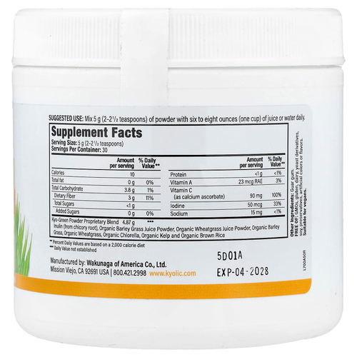 Kyolic, Kyo-Green®, порошковая смесь для приготовления напитка, со вкусом зелени, 0,33 фунта (5,3 унции)