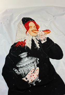 РУССКАЯ ЗИМА - Кулирка с лайкрой, компакт пенье (ДЖ68 Маша) (к2 неравномерный прокрас, полочка задета)