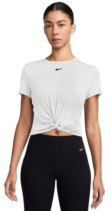 Женская теннисная футболка Nike One Classic Dri-Fit Twist Short Sleeve - white/black