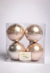 Набор пластиковых шаров Глория 100 мм., жемчужный глянцевый, 4 шт., ЕлкиТорг (150430)