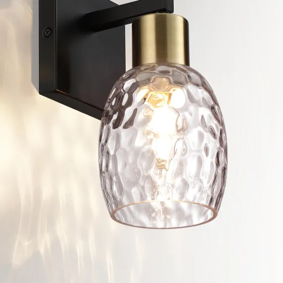 6562/1W MODERNI LN25 140 черный, золотой/прозрачный/металл/стекло Бра E27 1*40W 220V ICE