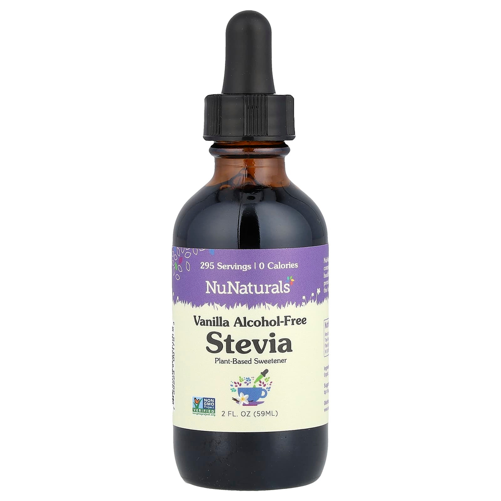 NuNaturals, стевия, без спирта, с ванильным вкусом, 59 мл (2 жидк. унции)