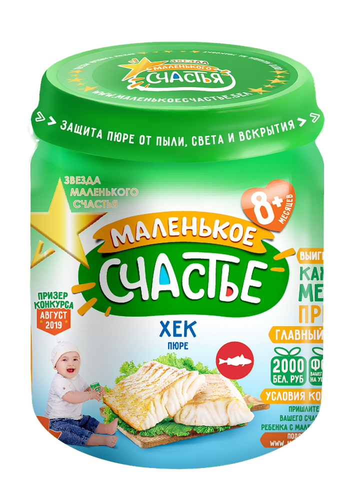 Пюре Маленькое счастье хек с 8 месяцев 80г