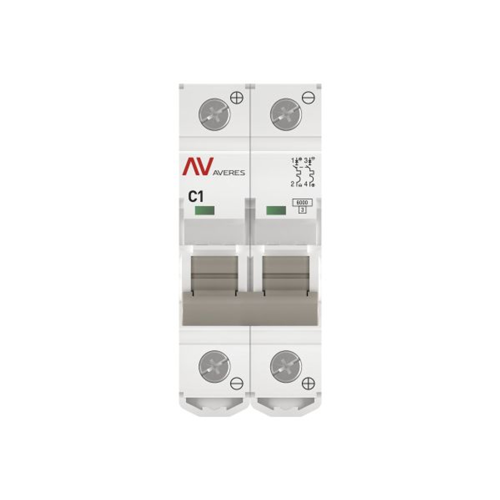 Выключатель автоматический AV-6 DC 2P 1A (C) 6kA EKF AVERES