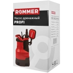 Насос дренажный для грязной воды ROMMER PROFI 750 (0,75 кВт, Qmax 13.5 м³/ч, Hmax 8 м, 1x230В)