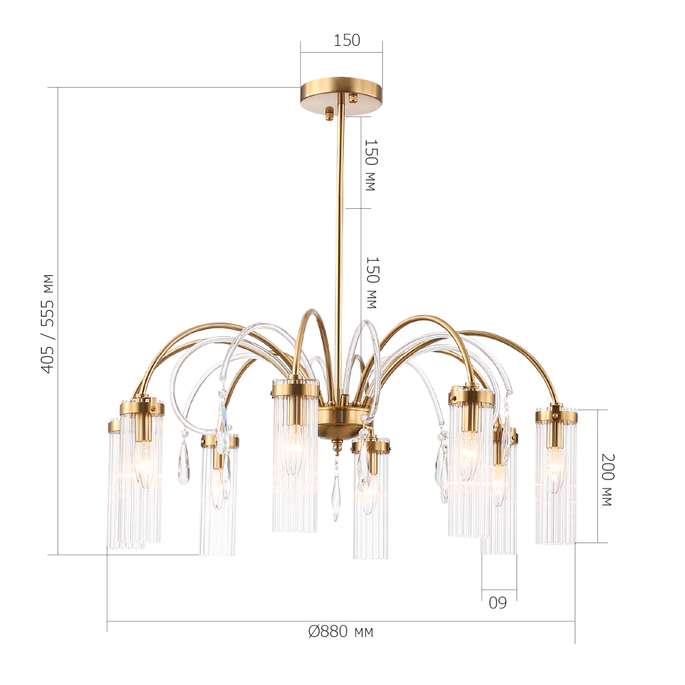 SL1401.303.10 Люстра подвесная Luminera E14 10х40W