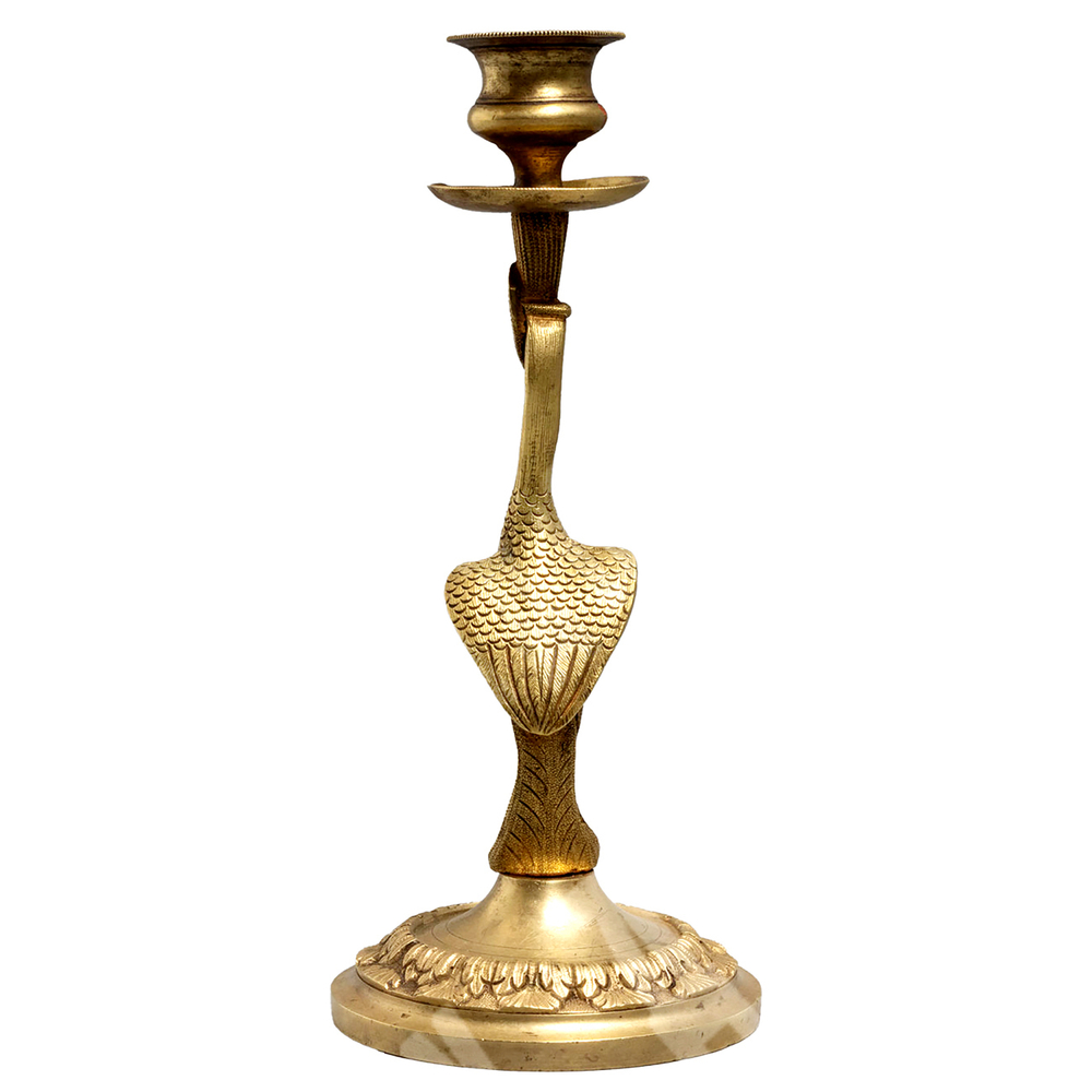 Аист. Бронзовый подсвечник на одну свечу. Франция конц XIX века.