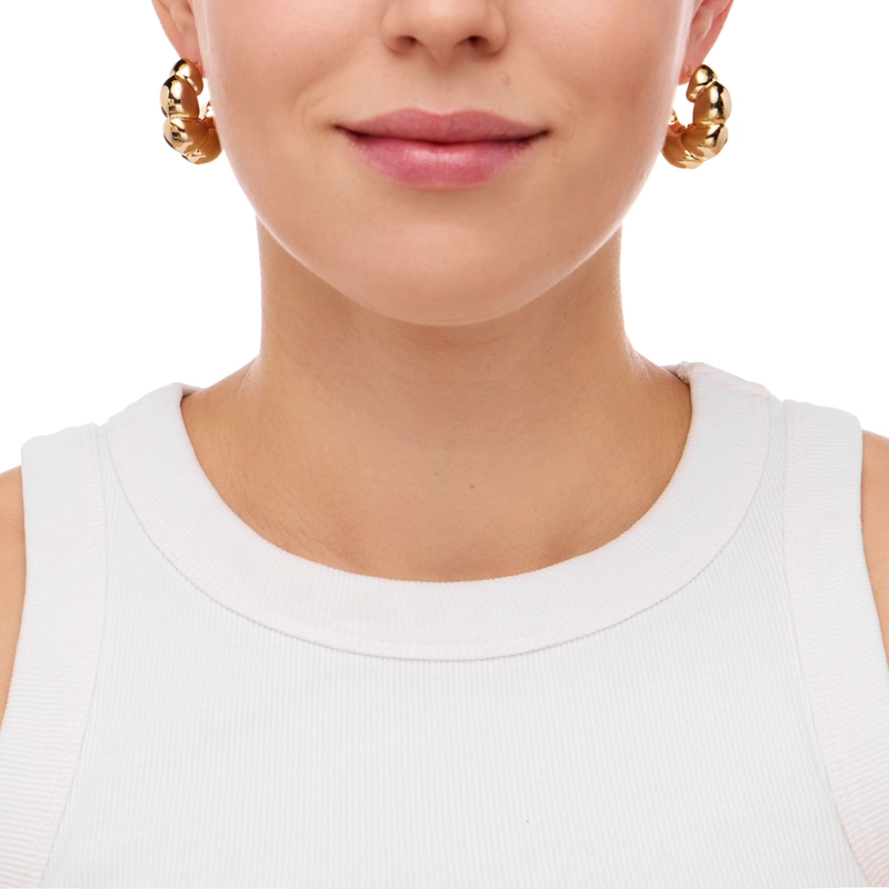 Серьги Дутый Изгиб – Золото