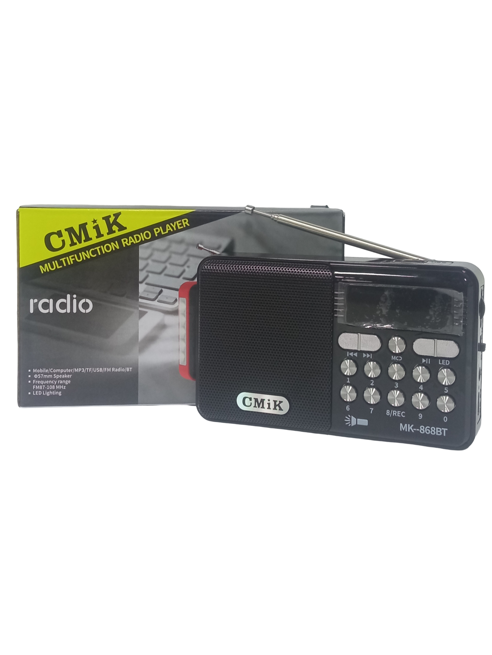 Радиоприемник с MP3 плеером,Bluetooth +фонарь CMiK MK-868BT
