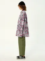 Рубашка Kraizy Stripes Destroy серо-розовая