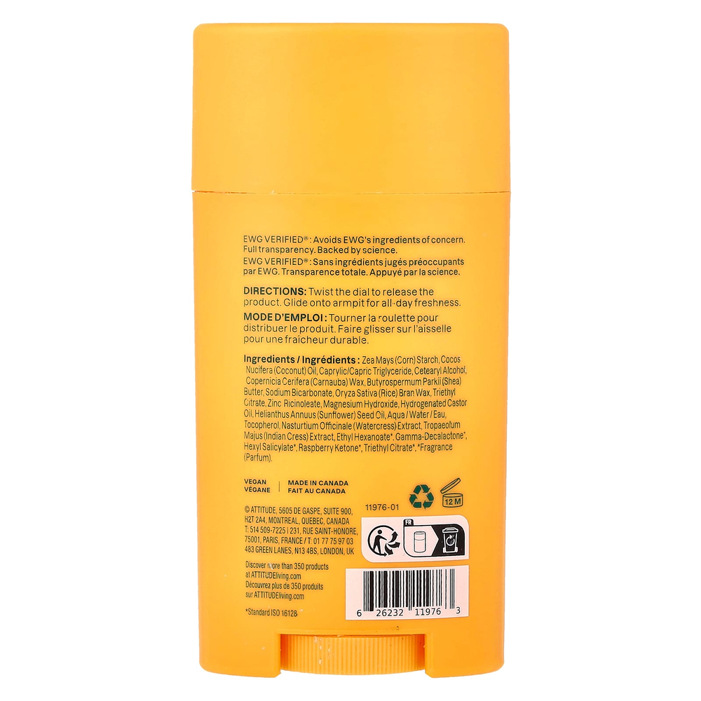 ATTITUDE, Super Leaves™, дезодорант-стик, цветок апельсина и эвкалипт, 75 г (2,64 унции)