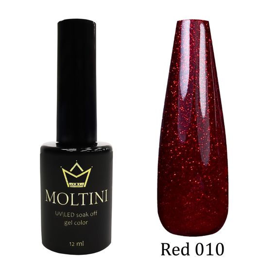 Гель-лак Moltini RED 010, 12 ml