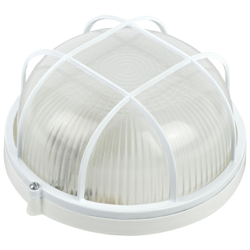 Светильник ЭРА НБП 03-100-002 Акватермо алюминий/стекло решетка IP54 E27 max 100Вт D240 круглый белый