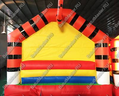 Детский надувной батут "Тигр на прогулке" с крышей 4*4*3,5 м