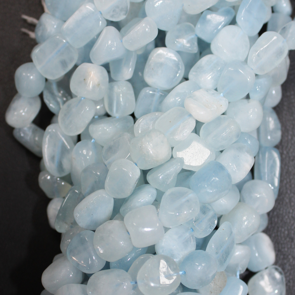 Аквамарин галтовка куб бусины 9-11мм