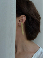 Кафф рифленое колечко с тонкими цепочками, оттенок шампань