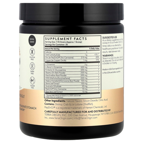 Terra Origin, Healthy Gut™, со вкусом мёда и лимона, 232,2 г (8,19 унции)