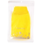 Мочалка - варежка массажная жёсткая «SANTA MONIKA - VERANOVA», цвет лимонный, 20*13см (зип пакет и наклейка Ultramarine)✦