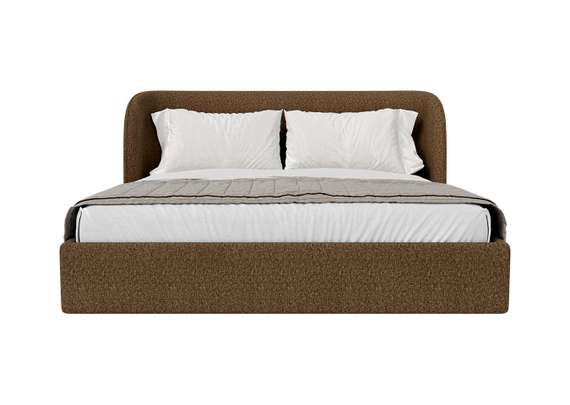 Кровать двуспальная Classic 180 см (коричневый, рогожка)