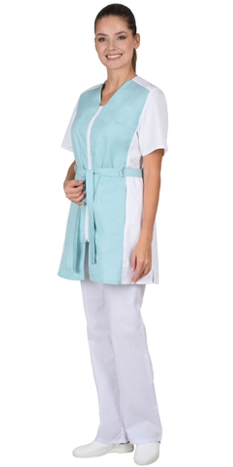 Блуза "МИЛАНА" женская мятная с белым