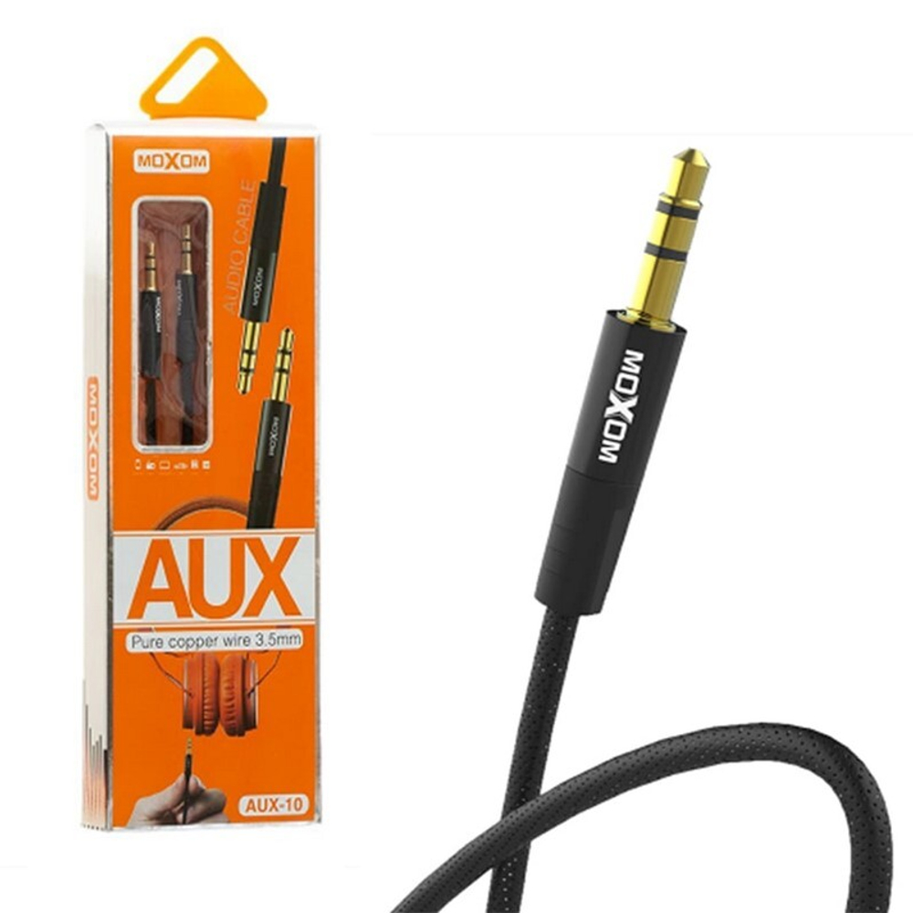 Кабель AUX MOXOM 10 (черный) 1м