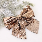 Бант на ёлку «Сияние» 20*22 см, Розовое золото