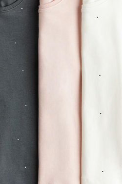 H&M Набор из трех хлопковых футболок с длинными рукавами, темно-серый