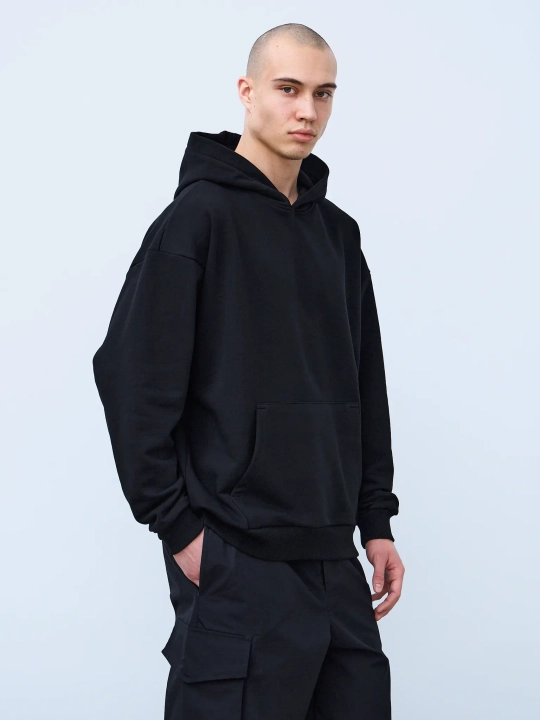 Худи оверсайз без начеса (черный)