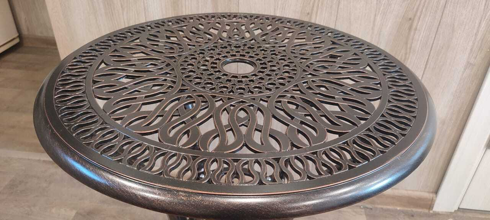 Кофейный круглый столик из литого алюминия D60 Феникс Мини «Fenix Mini» 6335