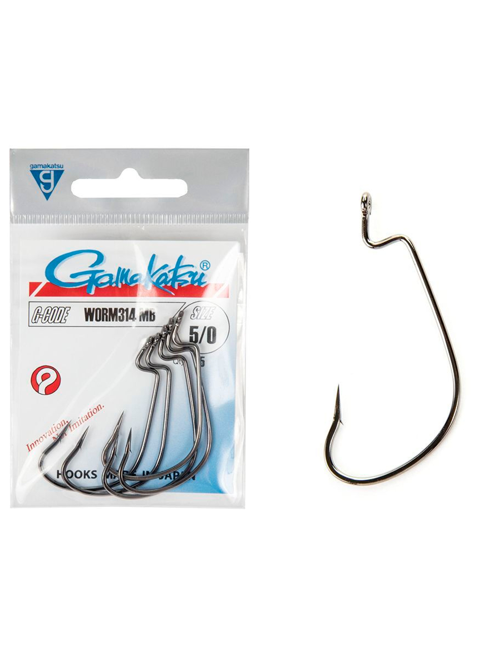 Крючки офсетные Gamakatsu Worm 314 HOOKS размер 1/0 (упк.6шт.)