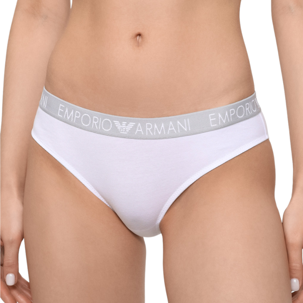 Женские трусы бразилиана набор из 2 штук (белый, черный) Emporio Armani 163337_СС318 00911