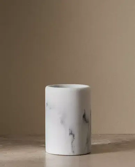 ZARA HOME СТАКАН ДЛЯ ЗУБНЫХ ЩЕТОК С МРАМОРНЫМ УЗОРОМ, СЕРЫЙ