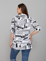 Блузка БЛ-131/чернобелый-газета