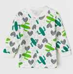 Кофточка детская, цвет белый/кактусы, рост 86 см (Тошка)