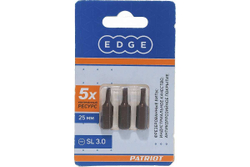 Бита EDGE by PATRIOT SL 3.0мм, сталь S2, длина 25 мм, 3шт в блистере