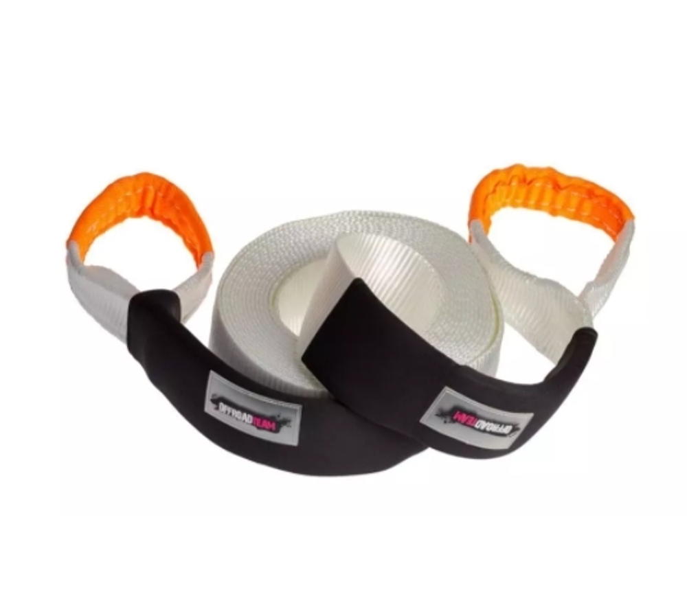 Стропа динамическая (Трос) 8 тонн, 7,5см* 9 м, Белый, нейлон, растяжения 20%, в Сумке