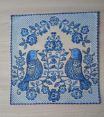 Набор гобеленовых салфеток Гжель птички 30х30 см 6 шт