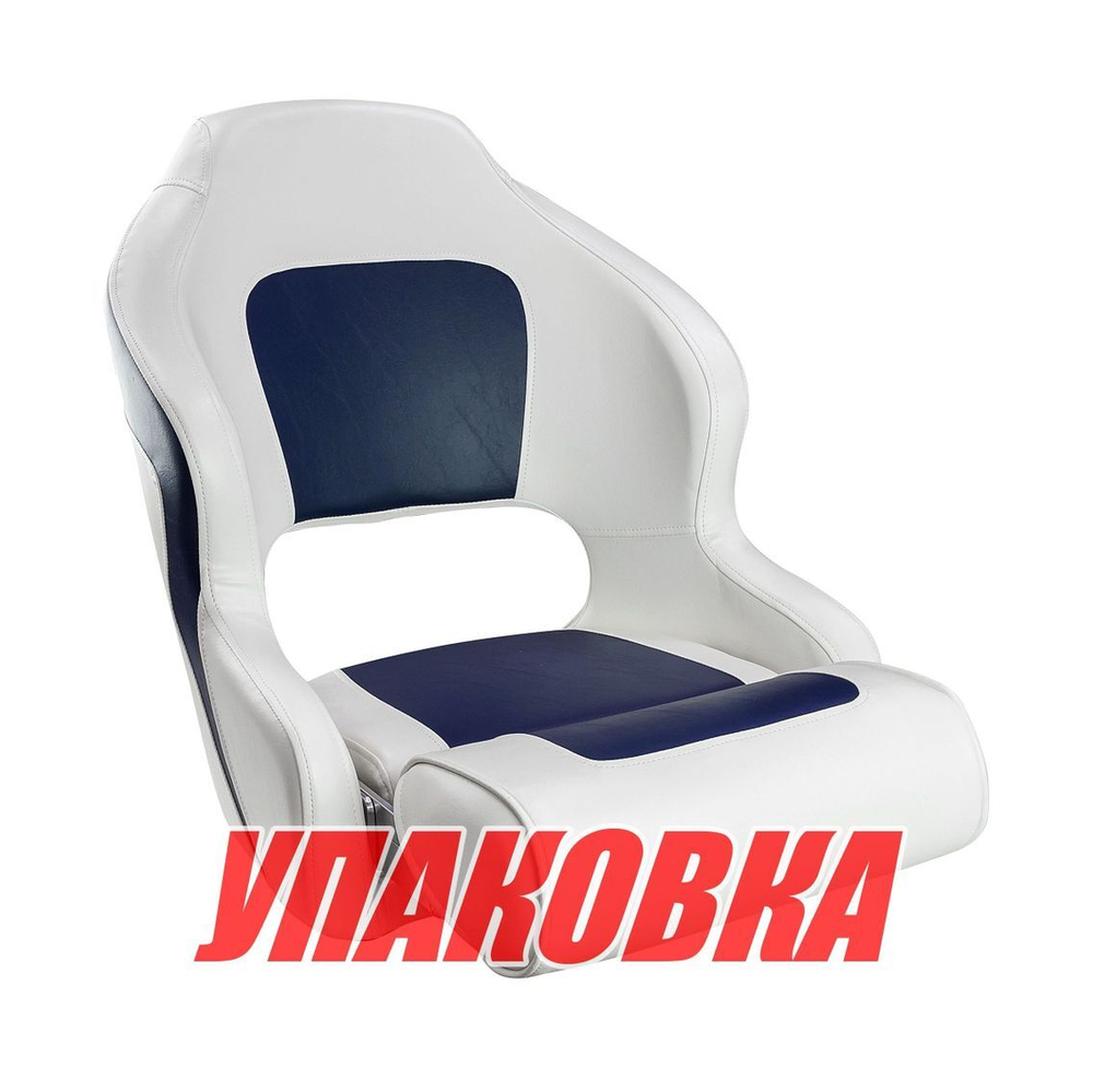 Кресло с болстером Delux Sport Flip Up, обивка белый/синий винил (упаковка из 2 шт.)