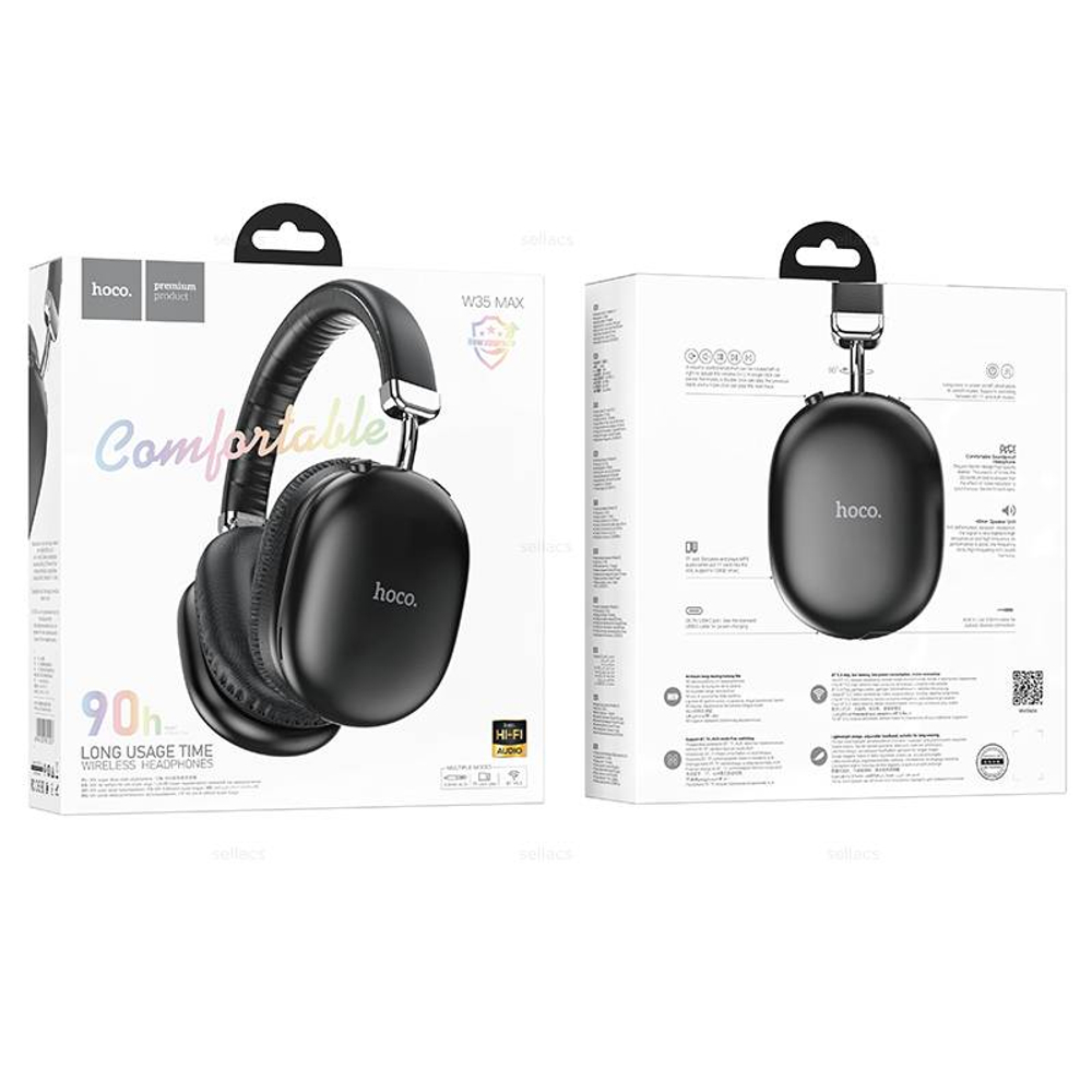 Накладные наушники Hoco W35 Max с ANC (black) (Краснодар склад)