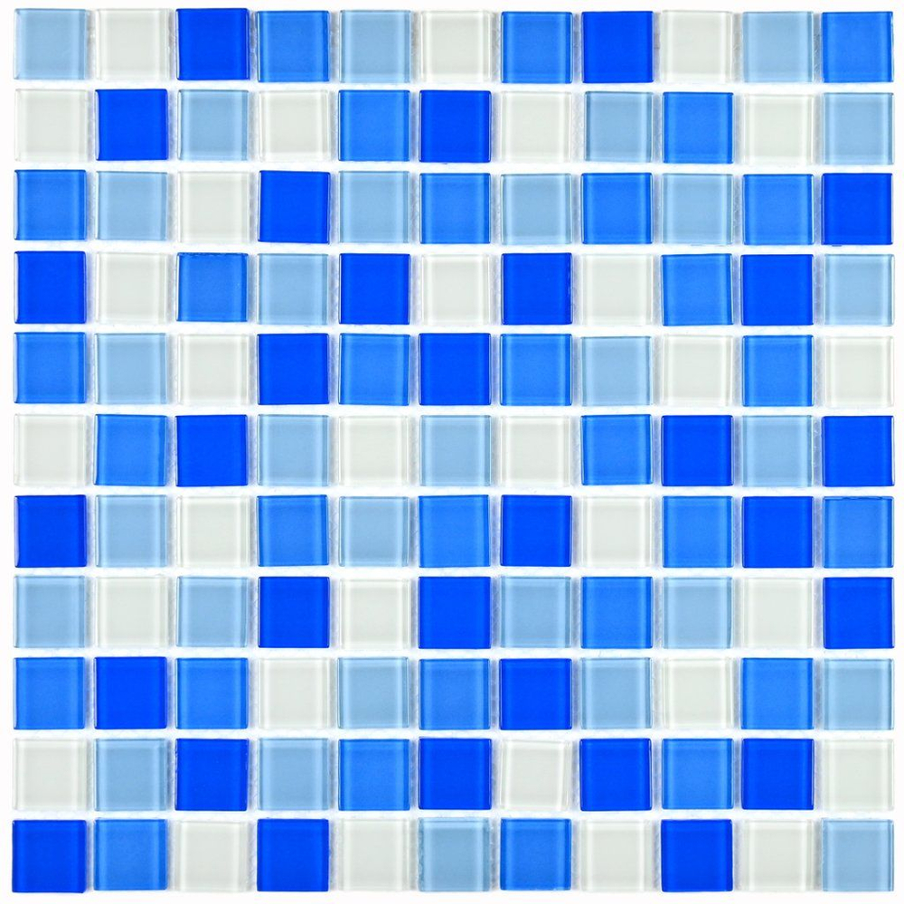 Мозаика стеклянная Blue wave-2/Голубая волна-2 (25х25) 300х300х4 мм (шт)