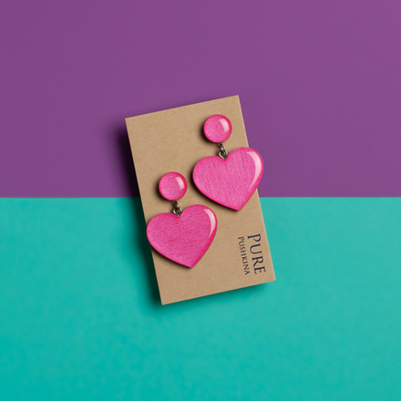 Серьги - Сердца - НЕОН