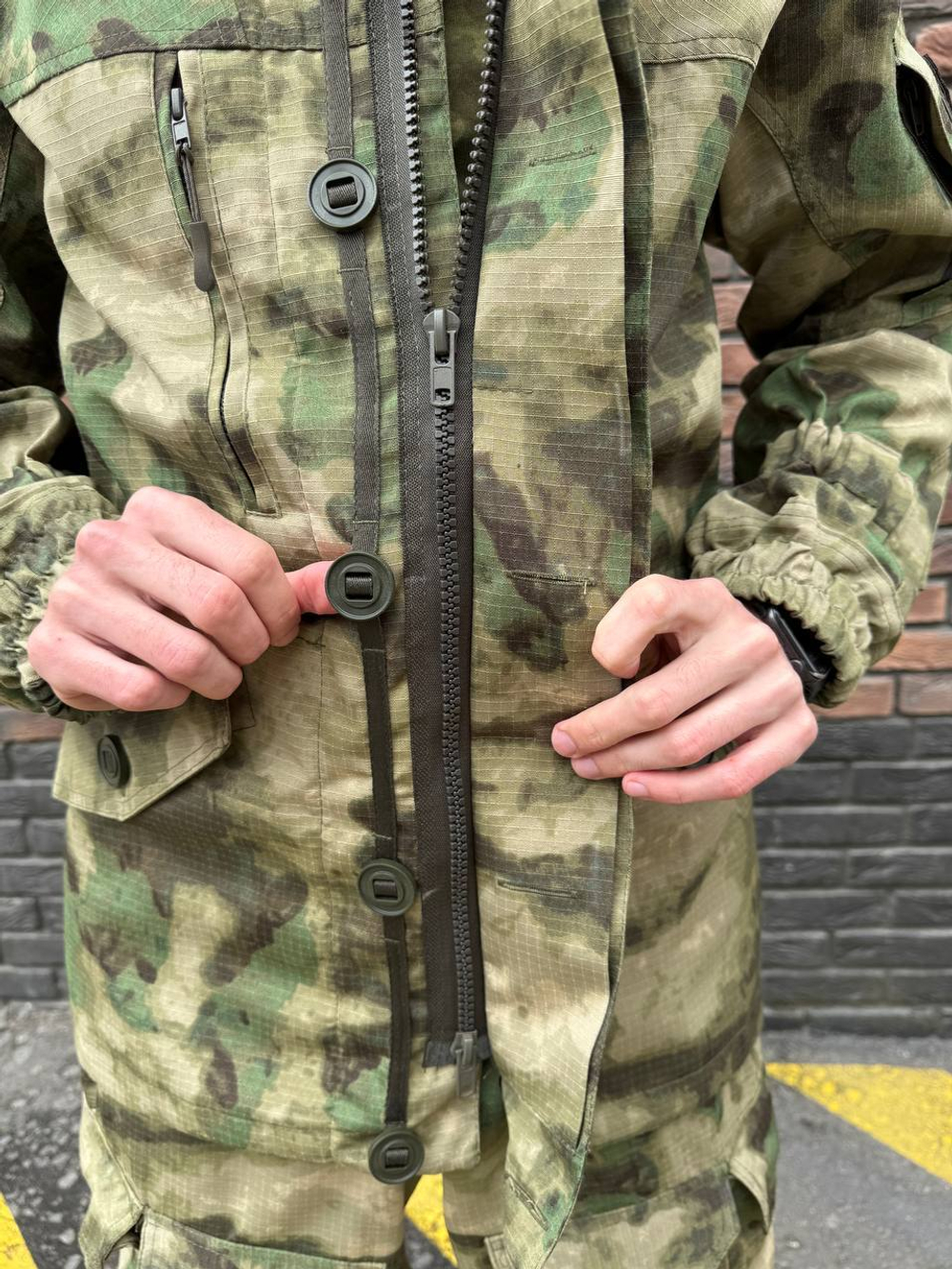 Тактический костюм горка с наколенниками и налокотниками мох лайт