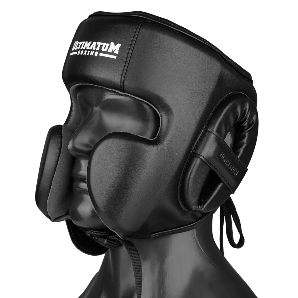 Шлем мекс. стиля Ultimatum Boxing черный с подкладкой из Alcantara