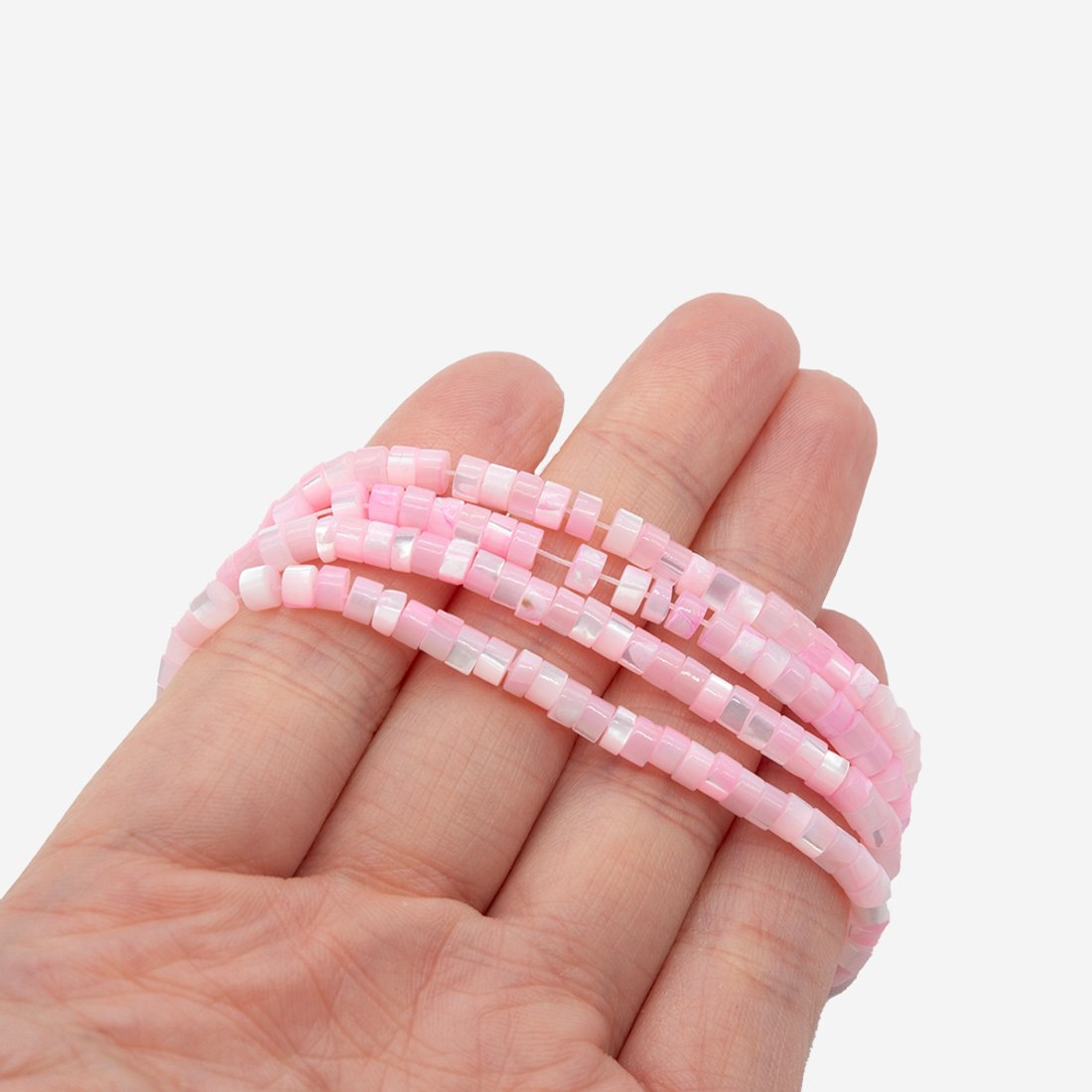 Перламутр морских ракушек, тонированный, оттенок "Ярко-розовый", разделитель 4*2,2мм