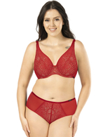 Кружевной бюстгальтер на косточках Mefemi DESIRE M bralette красный