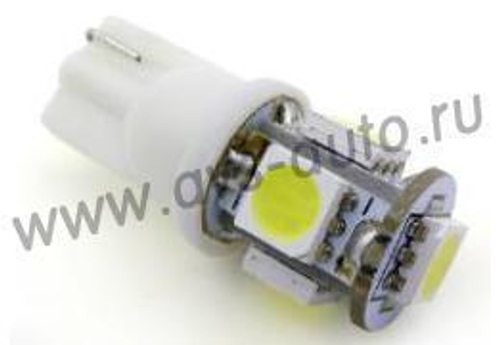 Лампа светодиодная 12V 5W без цоколя белый 5 SMD 5050 2 шт. блистер AVS