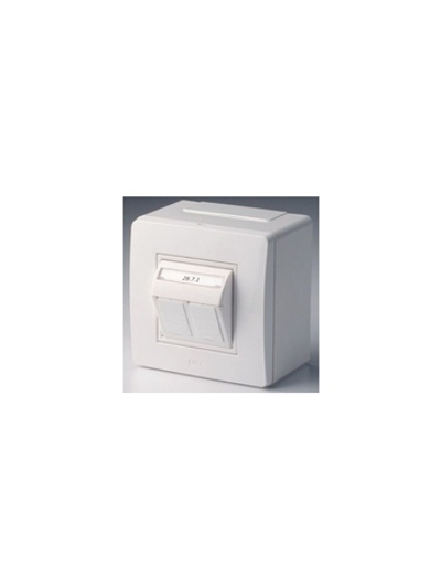 Коробка PDD-N60 с 2 розетками Brava RJ45 кат.5E (телефон/компьютер) бел. DKC 10656