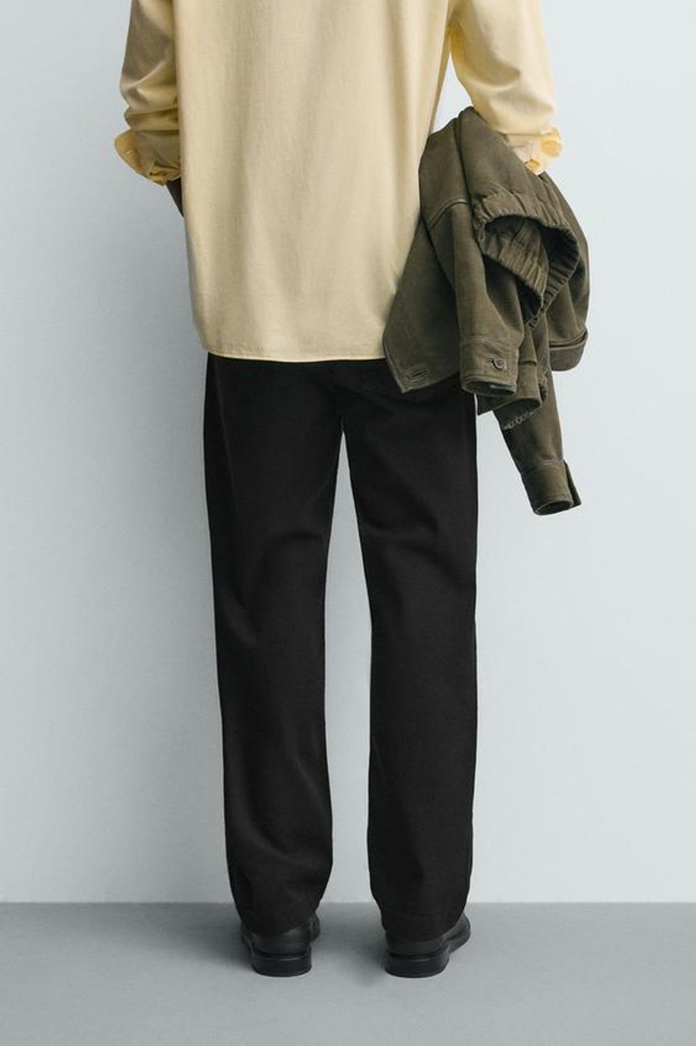 ZARA БРЮКИ STRAIGHT FIT, ЧЕРНЫЙ